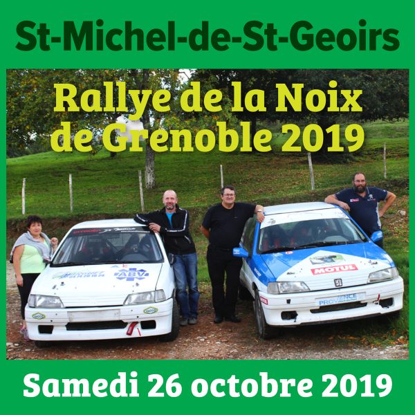 Pour la 1ère fois le Rallye de la Noix organisé par l’ASA Saint-Marcellinoise passe sur les hauteurs de notre village. Deux équipages de Saint-Michel se sont engagés : • Eric Durand et Caroline Chambon sur 106 XSI en groupe F 2000-13 • Damien Agniel et Jean-Paul Paysan sur 106 XSI en groupe A6 (équipée rallye terre). Certes, ce sont de petites cylindrées mais les pilotes sont prêts pour la compétition sur ce tronçon qu’ils connaissent bien ! Alors RDV samedi 26 octobre sur le site de La Croix de Baron où il y aura du spectacle ! (3 passages dans la journée).