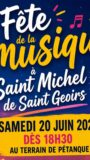 À Saint-Michel, la Fête de la Musique est avant tout un moment de partage, de bonne humeur et de convivialité, ouvert à toutes et à tous. Samedi 20 juin, dès 18h30 au terrain de pétanque. Feu d'artifice à 23h.